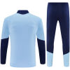 Mens Ajax Half-zip Light Blue Training Kit Suit 2026/27 Mens Ajax Half-zip Light Blue Training Kit Suit 2026/27 rear view of shirt and shorts