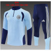 Kids Ajax Half-zip Light Blue Training Kit Suit 2026/27 light blue top and navy pants front view
