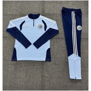 Kids Ajax Half-zip Light Blue Training Kit Suit 2026/27 rear view of shirt and shorts