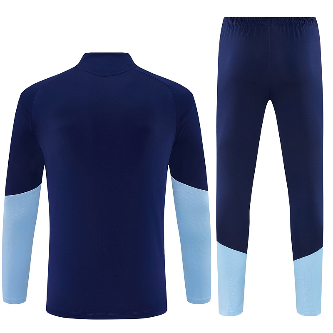 Mens Ajax Half-zip Royal Blue Training Kit Suit 2026/27 Mens Ajax Half-zip Royal Blue Training Kit Suit 2026/27 rear view of shirt and shorts