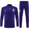Mens South Korea Half-zip Purple Training Kit Suit 2026 purple top and matching pants front view