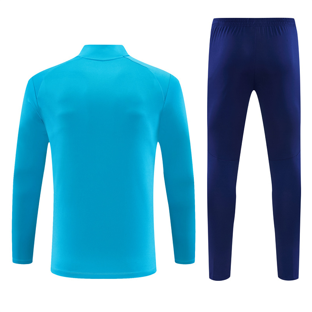 Mens PSV Eindhoven Half-zip Light Blue Training Kit Suit 2026/27 Mens PSV Eindhoven Half-zip Light Blue Training Kit Suit 2026/27 rear view of shirt and shorts