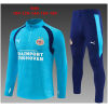 Kids PSV Eindhoven Half-zip Light Blue Training Kit Suit 2026/27 light blue top and navy pants front view