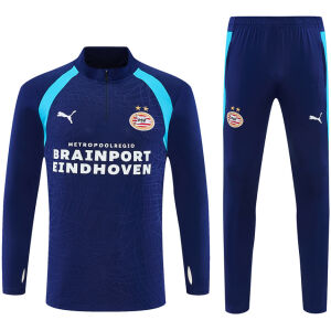 Mens PSV Eindhoven Half-zip Royal Blue Training Kit Suit 2026/27 Mens PSV Eindhoven Half-zip Royal Blue Training Kit Suit 2026/27 royal blue top and pants front view