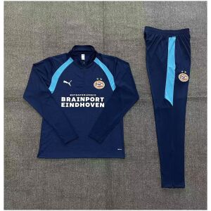 Kids PSV Eindhoven Half-zip Royal Blue Training Kit Suit 2026/27 rear view of shirt and shorts