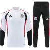 Mens Ajax Half-zip White Training Kit Suit 2026/27 white drill top and black track pants front view