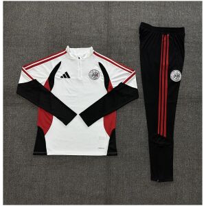 Kids Ajax Half-zip White Training Kit Suit 2026/27 rear view of shirt and shorts