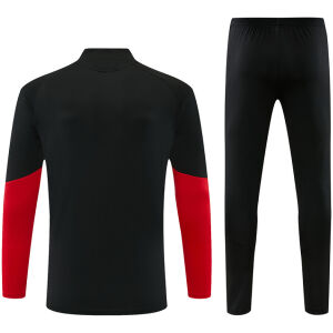 Mens Ajax Half-zip Black Training Kit Suit 2026/27 rear view of shirt and shorts