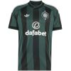 Mens Celtic Away Jersey 2026/27 green and black striped shirt front view with white clover crest