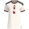 Womens Manchester United Third Jersey 2026/27 cream shirt front view with centered maroon Red Devil crest