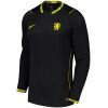 Kids Chelsea Away Kit 2026/27 black long sleeve shirt front view with neon yellow lion crest