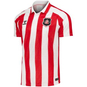 Mens Sunderland AFC Home Jersey 2026/27 red and white striped shirt front view with polo collar