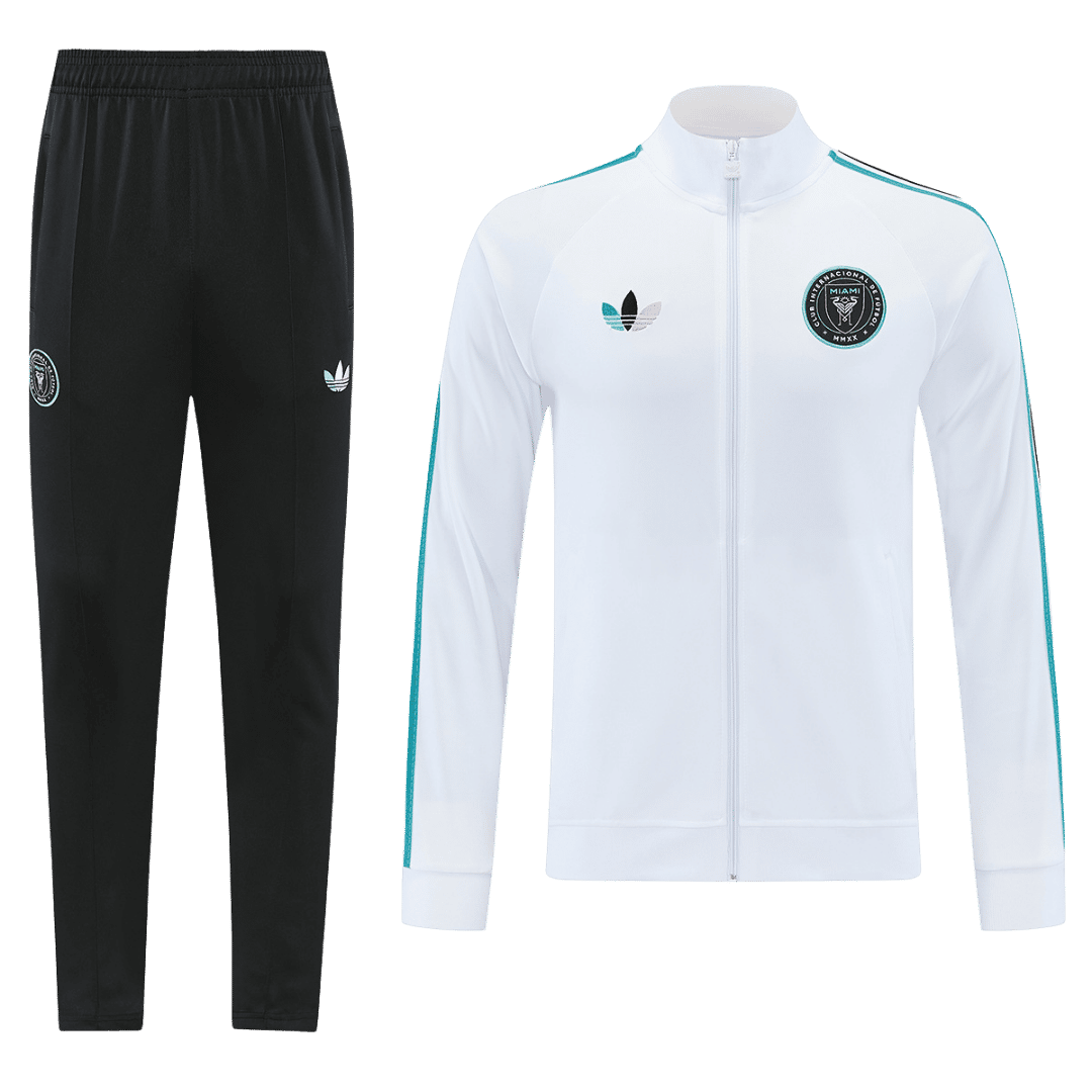 Mens Inter Miami CF Jacket White Training Kit Suit 2026/27 Mens Inter Miami CF Jacket White Training Kit Suit 2026/27 front view