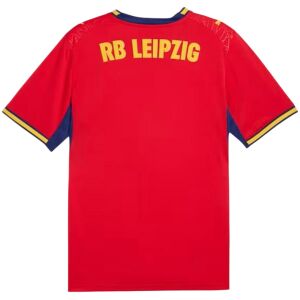 Mens RB Leipzig Away Jersey 2026/27 rear view in crimson red showing yellow RB LEIPZIG text
