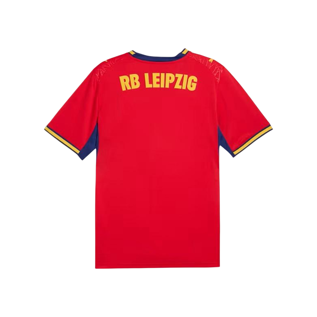 Mens RB Leipzig Away Jersey 2026/27 Mens RB Leipzig Away Jersey 2026/27 rear view in crimson red showing yellow RB LEIPZIG text