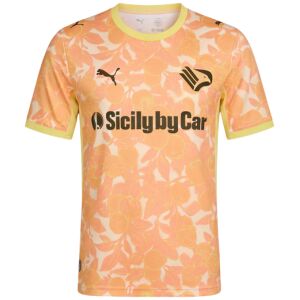Mens Palermo Away Jersey 2026/27 peach citrus patterned shirt front view with eagle crest and sponsor