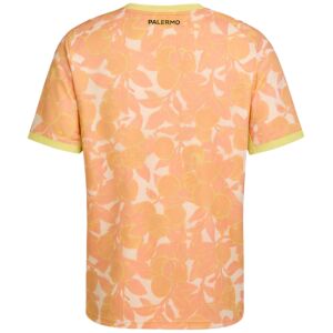 Mens Palermo Away Jersey 2026/27 rear view showing botanical orange pattern and PALERMO collar text