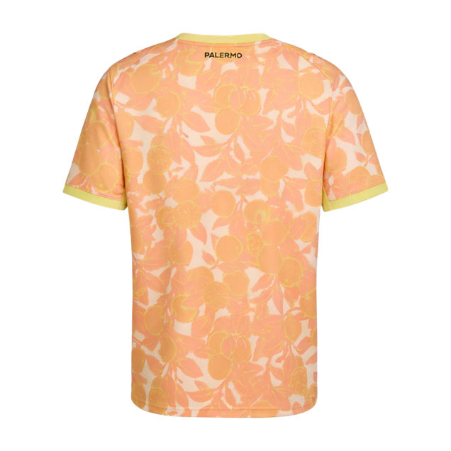 Mens Palermo Away Jersey 2026/27 Mens Palermo Away Jersey 2026/27 rear view showing botanical orange pattern and PALERMO collar text
