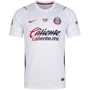 Mens Chivas Away Jersey 2026/27 white shirt front view with club crest and Caliente sponsor