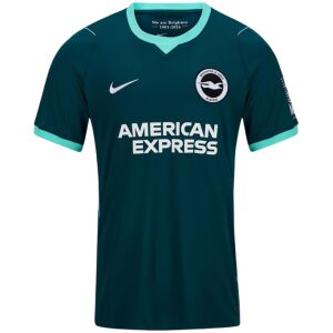 Mens Brighton & Hove Albion Third Jersey 2026/27 teal shirt front view with seagull crest and sponsor