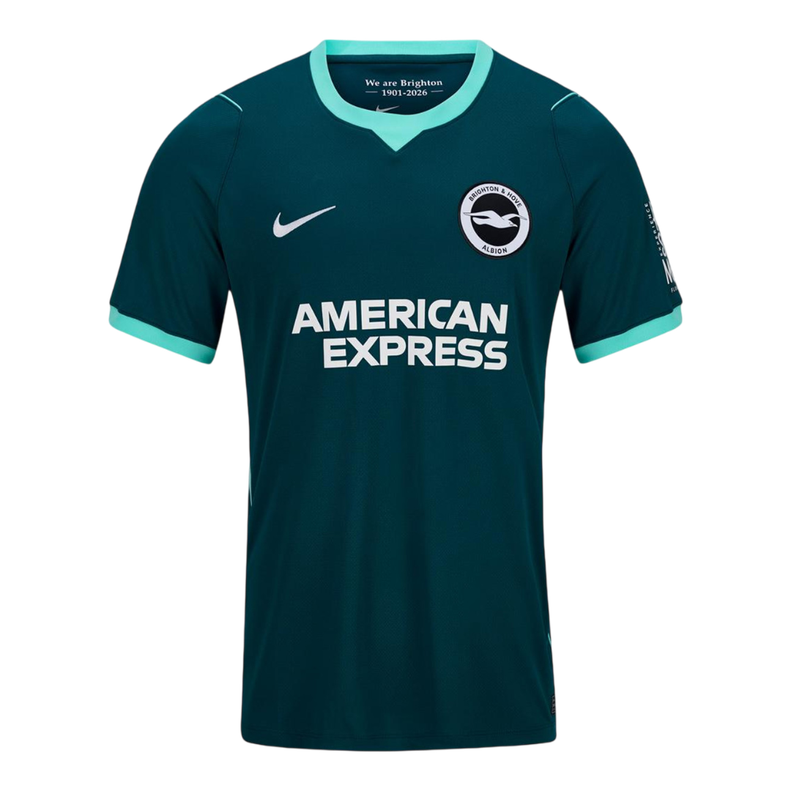 yupoo 20260908 190718 1 309487bb9f.png Mens Brighton & Hove Albion Third Jersey 2026/27 teal shirt front view with seagull crest and sponsor