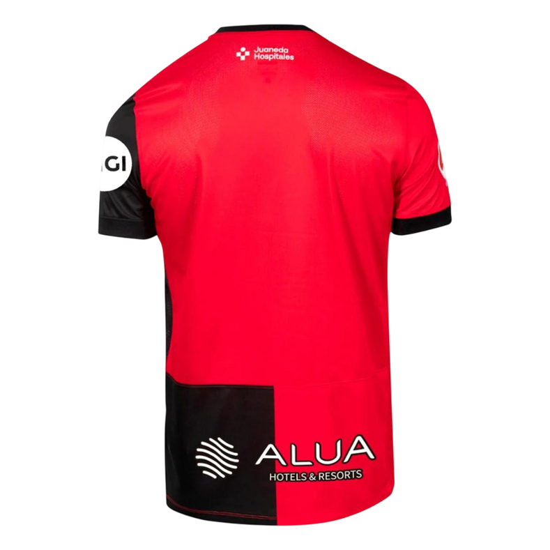 Mens RCD Mallorca Home Jersey 2026/27 Mens RCD Mallorca Home Jersey 2026/27 rear view in red with Juaneda Hospitales and ALUA sponsors