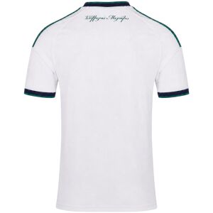 Mens Panathinaikos FC Away Jersey 2026/27 white shirt back view with green Syllogos Megalos script on upper neck