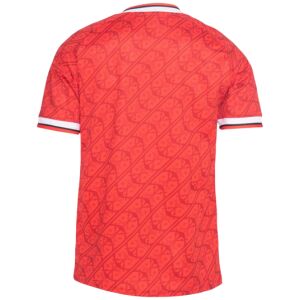 Mens CR Flamengo Third Jersey 2026/27 red shirt back view showing all-over diagonal oars pattern and white cuff trim