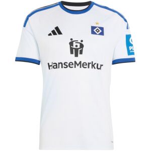 Mens HSV Hamburg Home Jersey 2026/27 white home shirt front view with blue shoulder stripes and HanseMerkur sponsor