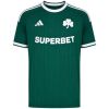 Mens Panathinaikos FC Home Jersey 2026/27 forest green shirt front view with white Shamrock crest and SUPERBET sponsor