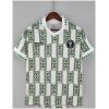 Mens Nigeria Retro Away Jersey 1994 front view in white with green geometric print and NFF crest