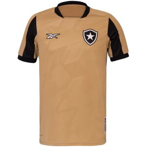 Gold Botafogo goalkeeper jersey with black sleeves and star crest front view