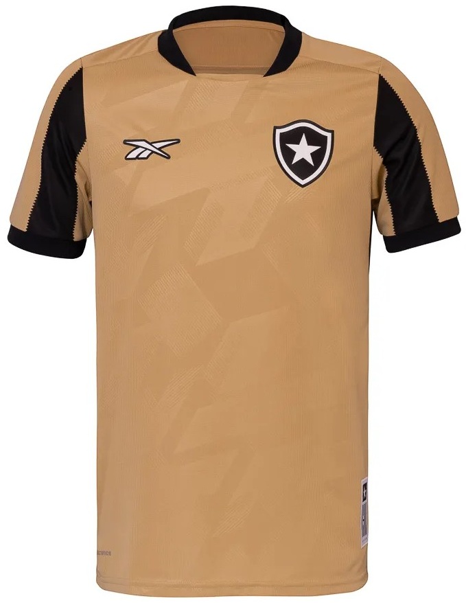 Mens Botafogo gold Goalkeeper Jersey 2024/25 Mens Botafogo gold Goalkeeper Jersey 2024/25 front view with black sleeve inserts