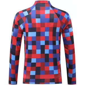 Kids Barcelona Half-zip Colorful Grid Training Kit Suit 2026/27 drill top rear view