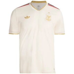 Mens Flamengo Commemorative Edition white Jersey 2025/26 front view with gold crest