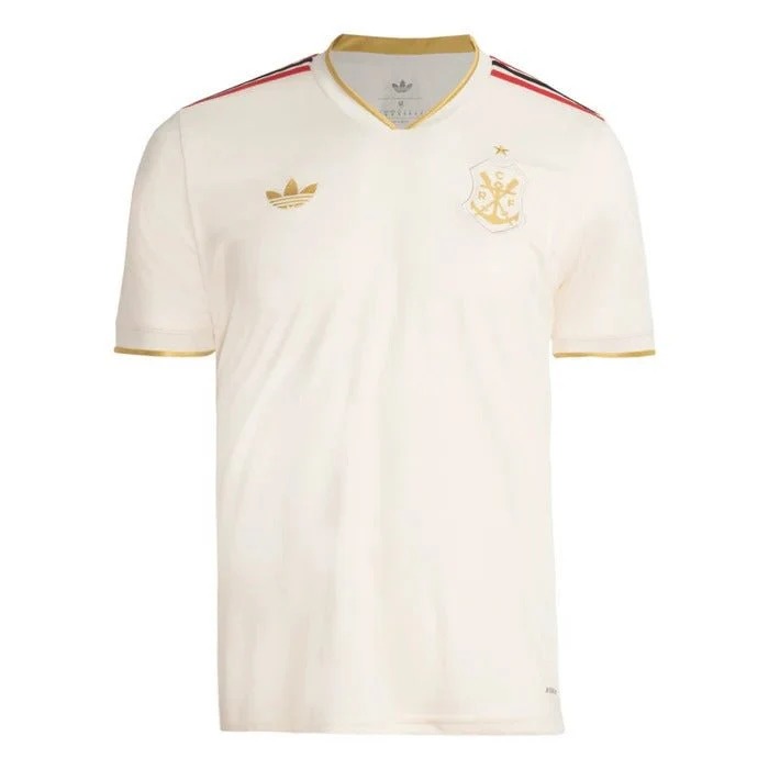Mens Flamengo Commemorative Edition white Jersey 2025/26 Mens Flamengo Commemorative Edition white Jersey 2025/26 front view with gold crest