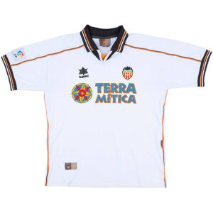 Mens Valencia white Retro Home Jersey 1999/00 Mens Valencia white Retro Home Jersey 1999/00 front view