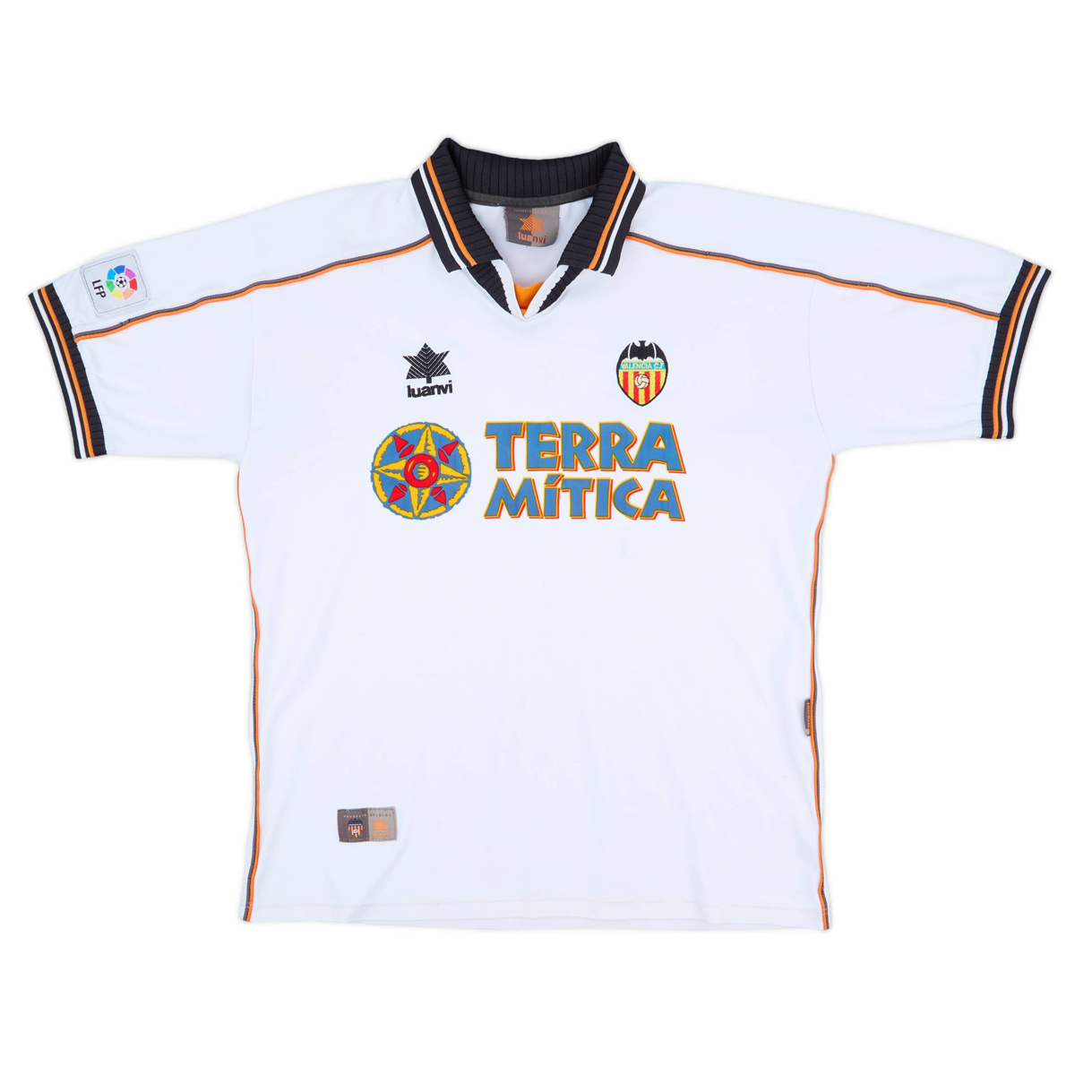 Mens Valencia white Retro Home Jersey 1999/00 Mens Valencia white Retro Home Jersey 1999/00 front view